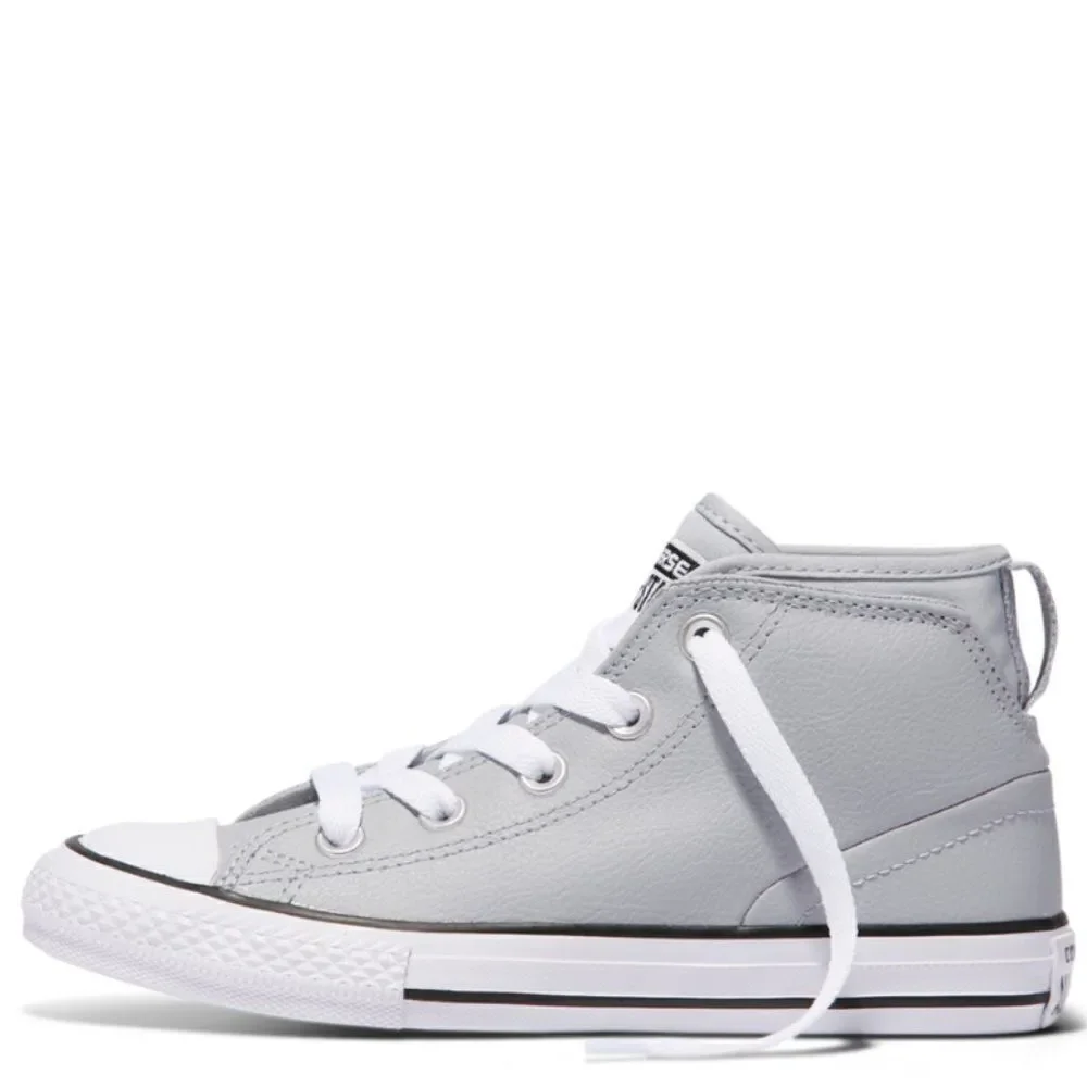 Converse Kids Chuck Taylor All Star Syde Street Leather Youth Mid Grey S…